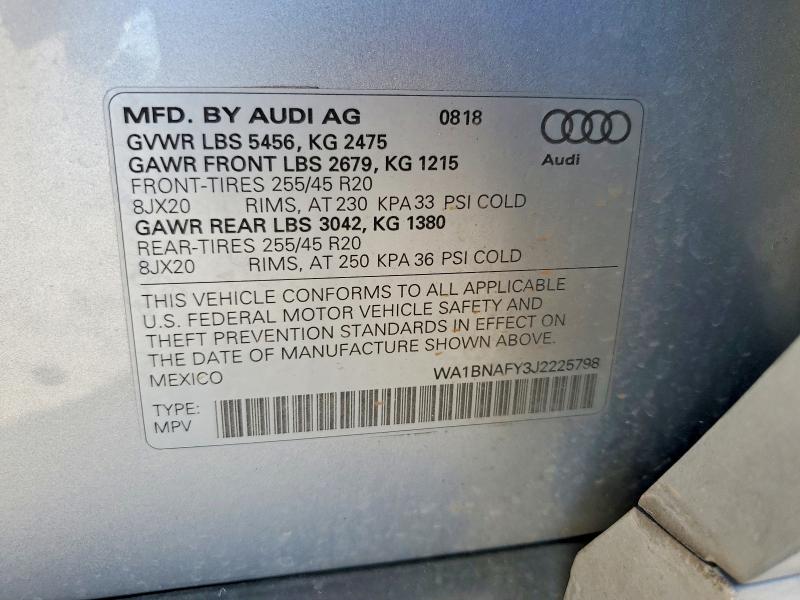 Продаж на аукціоні авто 2018 Audi Q5, vin: WA1BNAFY3J2225798, номер лоту: 46755276
