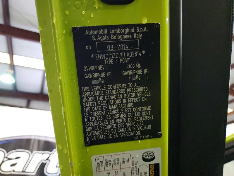 Продажа на аукционе авто 2014 Lamborghini Aventador, vin: ZHWCC1ZD7ELA02814, номер лота: 47997776