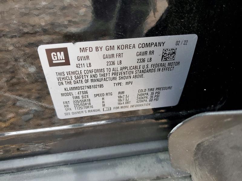 79794215 :رقم المزاد ، KL4MMDS27NB102185 vin ، 2022 Buick Encore Gx مزاد بيع