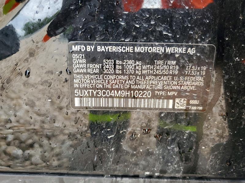 Продаж на аукціоні авто 2021 Bmw X3, vin: 5UXTY3C04M9H10220, номер лоту: 41904306