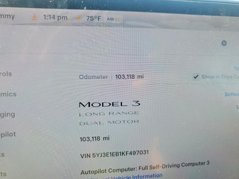 Продаж на аукціоні авто 2019 Tesla Model 3, vin: 5YJ3E1EB1KF497031, номер лоту: 79613225