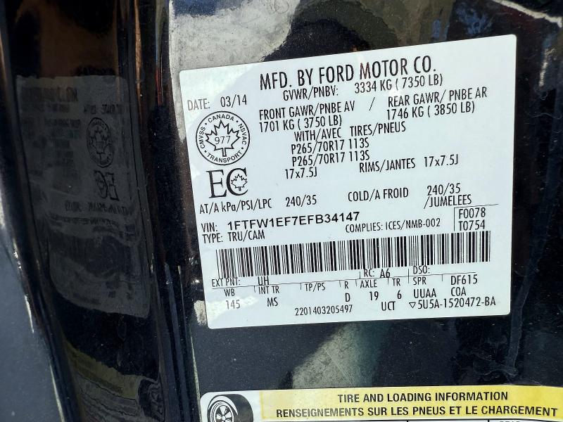 Aukcja sprzedaży 2014 Ford F150, vin: 1FTFW1EF7EFB34147, numer aukcji: 48020706