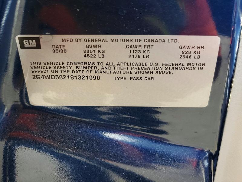 Aukcja sprzedaży 2008 Buick Lacrosse, vin: 2G4WD582181321090, numer aukcji: 45801016