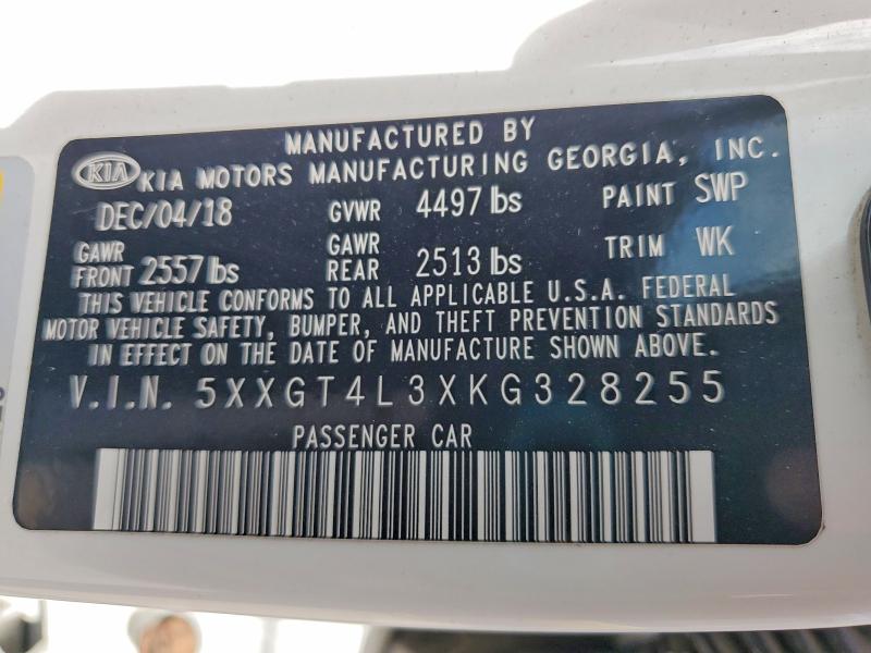 2019 Kia Optima მანქანა იყიდება აუქციონზე, vin: 5XXGT4L3XKG328255, აუქციონის ნომერი: 46928386