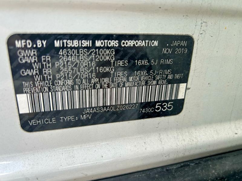 Продаж на аукціоні авто 2020 Mitsubishi Eclipse Cross, vin: JA4AS3AA0LZ026227, номер лоту: 47236046