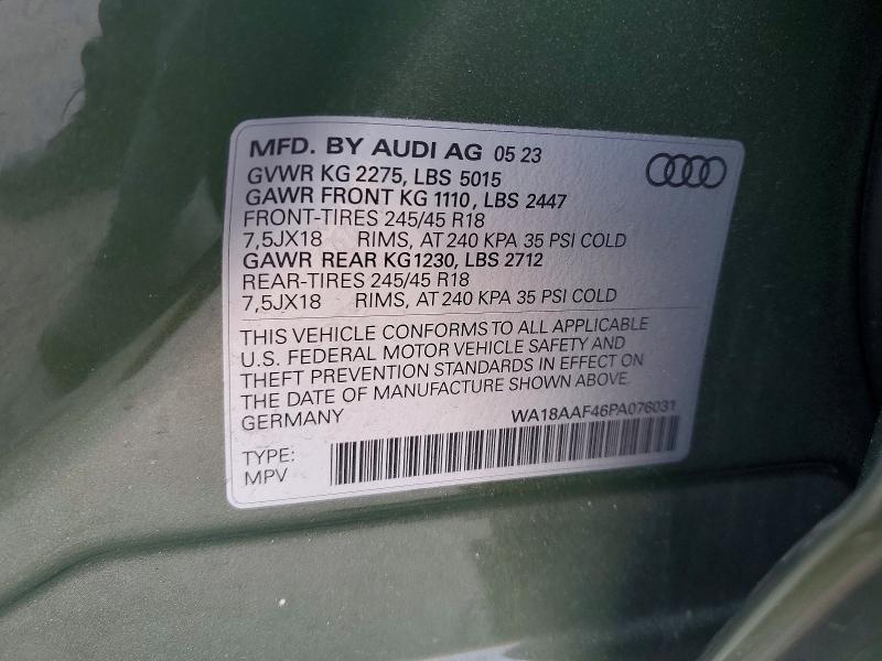 Продажа на аукционе авто 2023 Audi A4 Allroad, vin: WA18AAF46PA076031, номер лота: 48211006