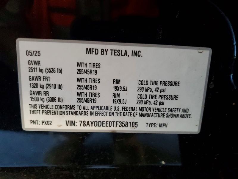 2026 Tesla Model Y მანქანა იყიდება აუქციონზე, vin: 7SAYGDEE0TF358105, აუქციონის ნომერი: 46286716