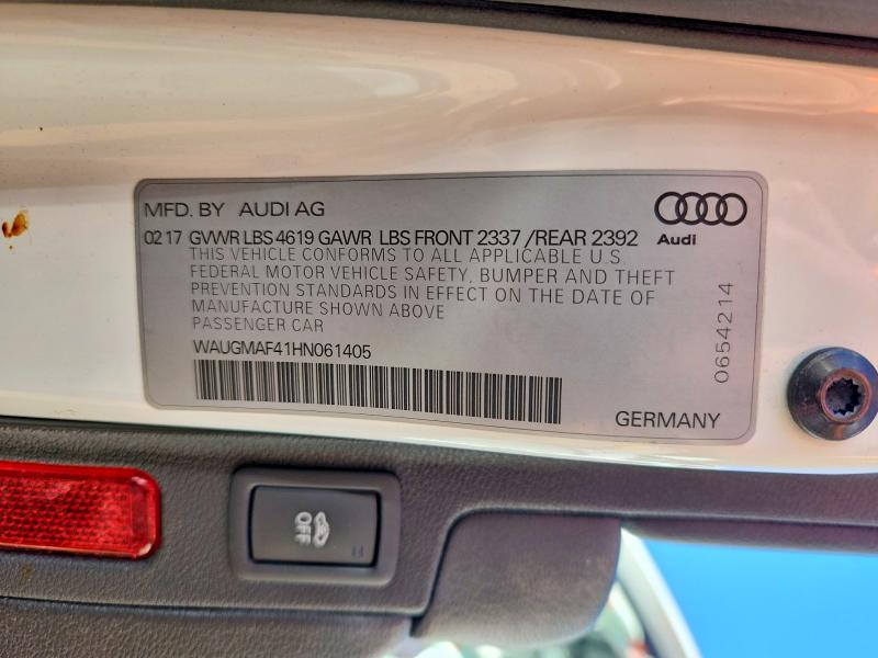 Продаж на аукціоні авто 2017 Audi A4, vin: WAUGMAF41HN061405, номер лоту: 79747025