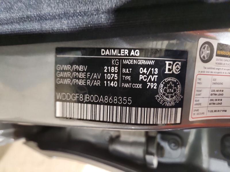 2013 Mercedes-benz C მანქანა იყიდება აუქციონზე, vin: WDDGF8JB0DA868355, აუქციონის ნომერი: 79388025