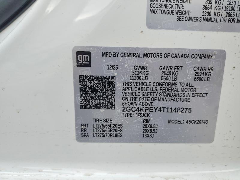 Продажа на аукционе авто 2026 Chevrolet Silverado, vin: 2GC4KPEY4T1148275, номер лота: 79779865