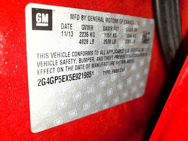 Продаж на аукціоні авто 2014 Buick Regal, vin: 2G4GP5EX5E9219851, номер лоту: 41979176