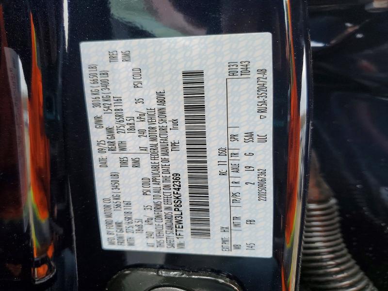 Продаж на аукціоні авто 2025 Ford F150, vin: 1FTEW3LP8SKF42369, номер лоту: 47502536