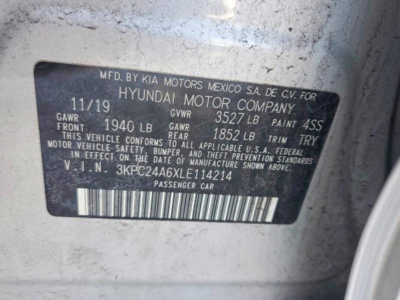Продажа на аукционе авто 2020 Hyundai Accent, vin: 3KPC24A6XLE114214, номер лота: 46352906