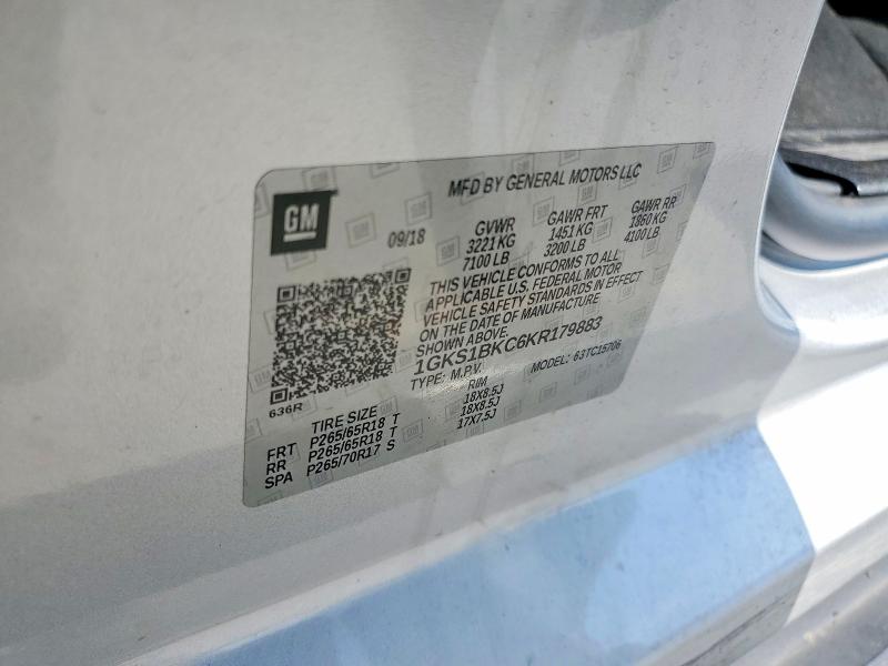 2019 Gmc Yukon მანქანა იყიდება აუქციონზე, vin: 1GKS1BKC6KR179883, აუქციონის ნომერი: 46454006