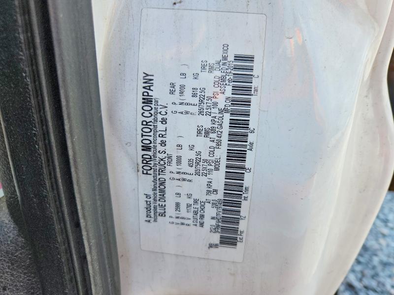 2015 Ford F650 მანქანა იყიდება აუქციონზე, vin: 3FRNF6HD7FV797459, აუქციონის ნომერი: 48085946