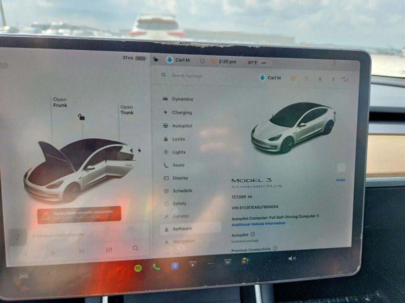 79683495 :رقم المزاد ، 5YJ3E1EA6LF800054 vin ، 2020 Tesla Model 3 مزاد بيع