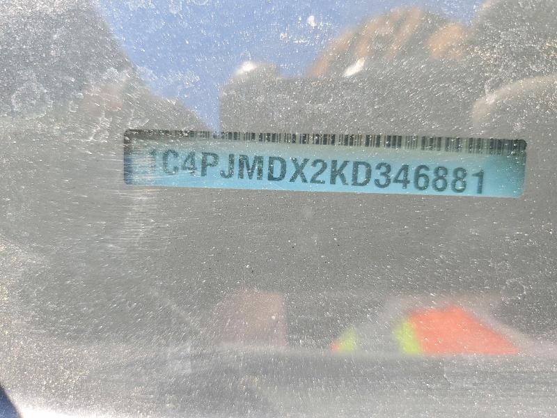 46124736 :رقم المزاد ، 1C4PJMDX2KD346881 vin ، 2019 Jeep Cherokee مزاد بيع