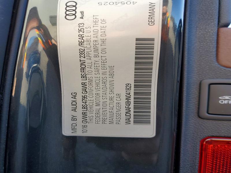 Продаж на аукціоні авто 2017 Audi A4, vin: WAUDNAF48HN041829, номер лоту: 42013946