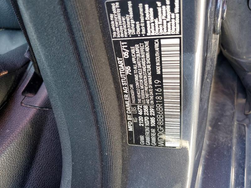 Продаж на аукціоні авто 2011 Mercedes-benz C, vin: WDDGF8BB6BR181619, номер лоту: 45460046