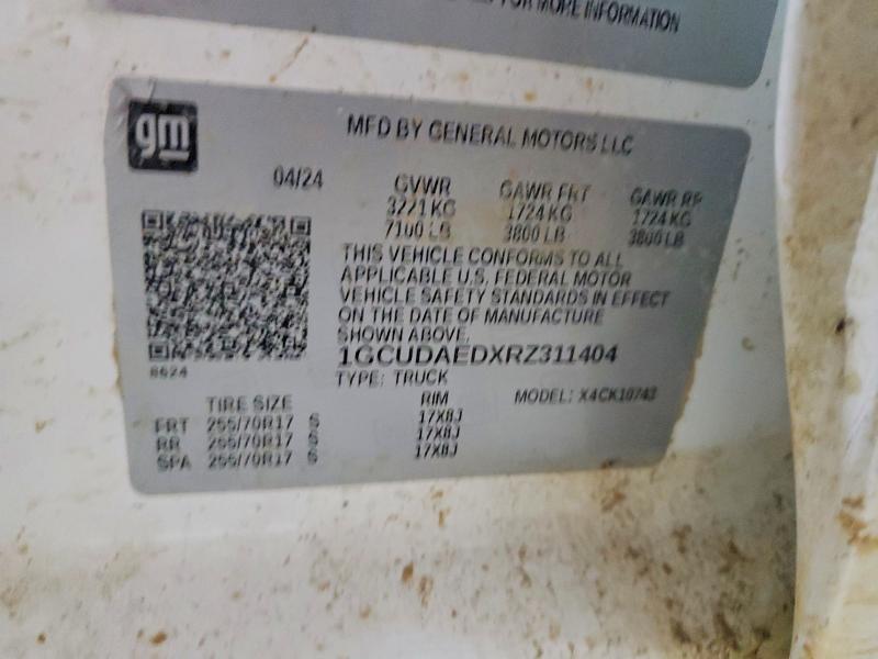 Aukcja sprzedaży 2024 Chevrolet Silverado, vin: 1GCUDAEDXRZ311404, numer aukcji: 47861766