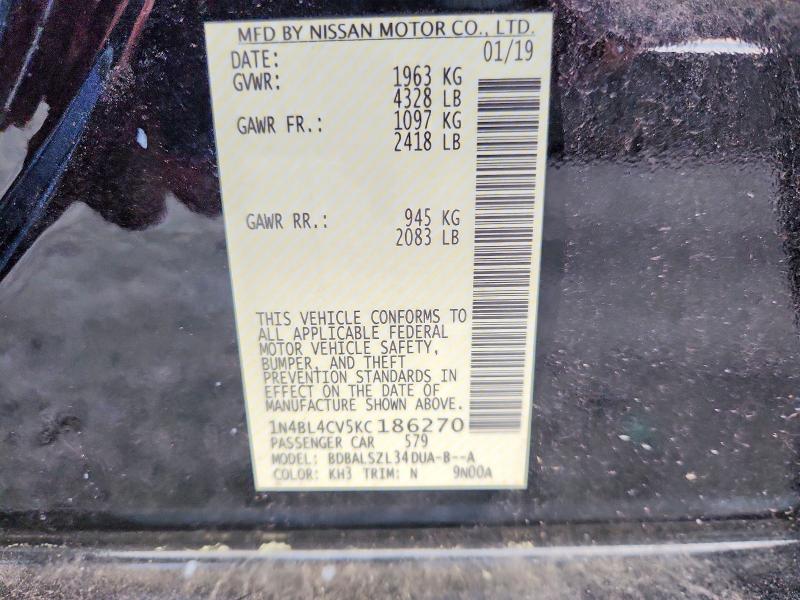 Продаж на аукціоні авто 2019 Nissan Altima, vin: 1N4BL4CV5KC186270, номер лоту: 41598856