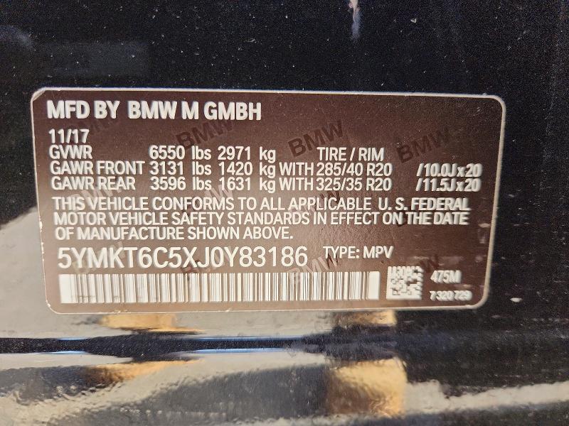 Продаж на аукціоні авто 2018 Bmw X5, vin: 5YMKT6C5XJ0Y83186, номер лоту: 47783036