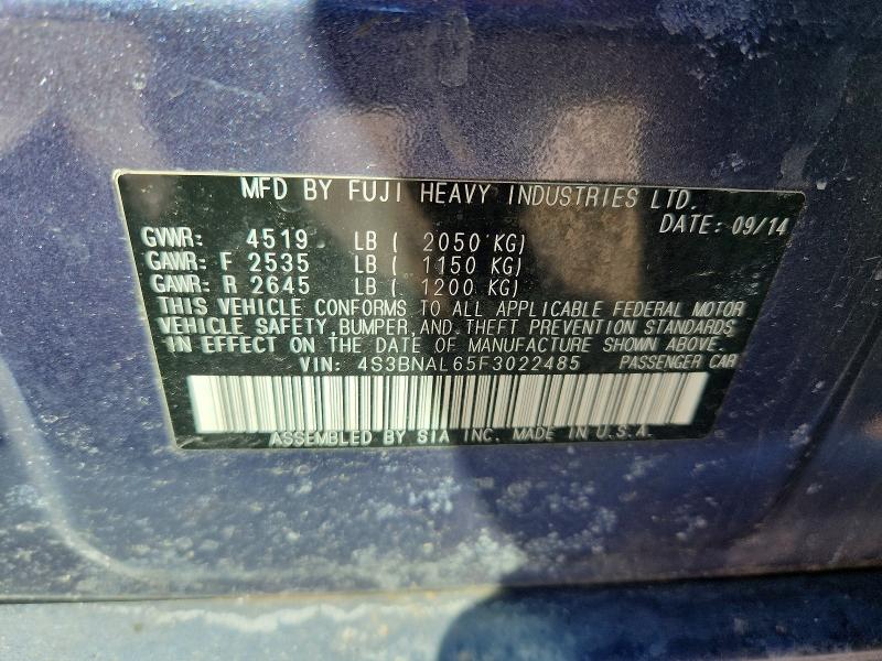Aukcja sprzedaży 2015 Subaru Legacy, vin: 4S3BNAL65F3022485, numer aukcji: 41588116