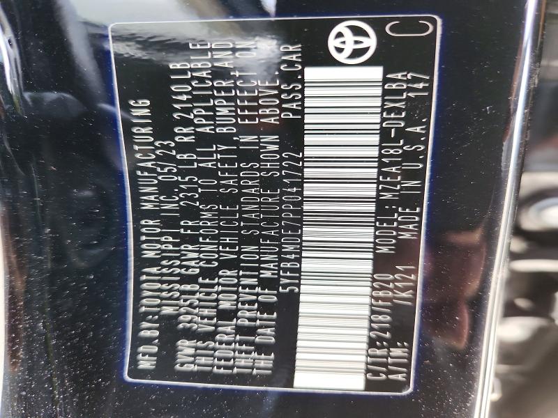 48075106 :رقم المزاد ، 5YFB4MDE7PP041722 vin ، 2023 Toyota Corolla مزاد بيع