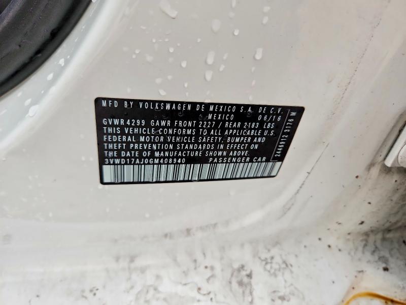 Продаж на аукціоні авто 2016 Volkswagen Jetta, vin: 3VWD17AJ0GM408940, номер лоту: 79785045
