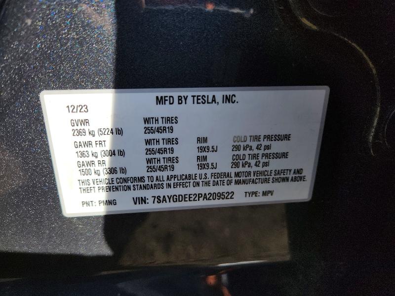 Aukcja sprzedaży 2023 Tesla Model Y, vin: 7SAYGDEE2PA209522, numer aukcji: 46240636