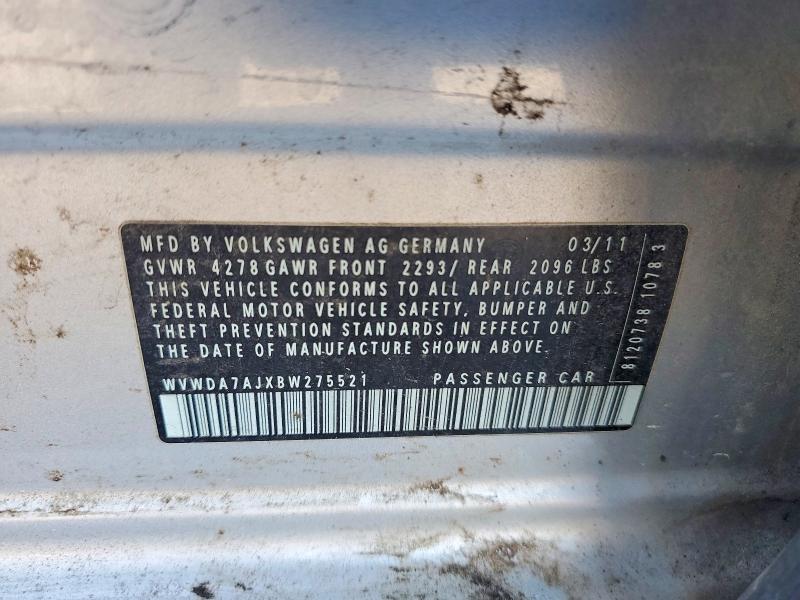 Продаж на аукціоні авто 2011 Volkswagen Golf, vin: WVWDA7AJXBW275521, номер лоту: 46147836
