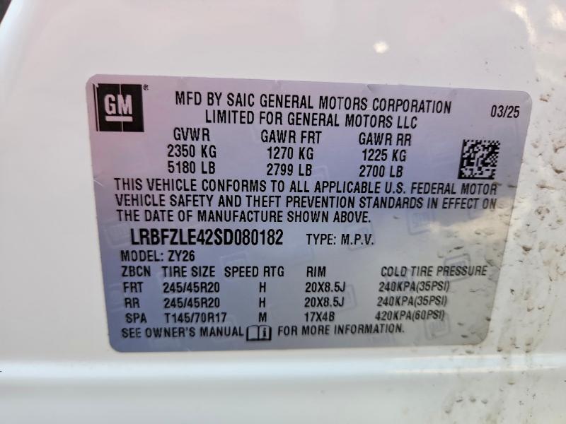 Продаж на аукціоні авто 2025 Buick Envision, vin: LRBFZLE42SD080182, номер лоту: 47924286