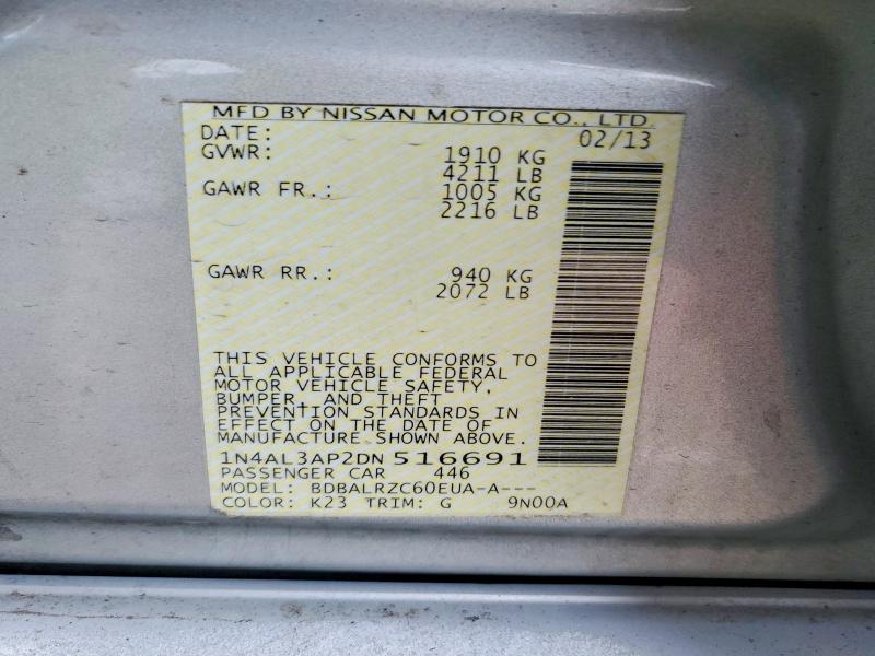 Aukcja sprzedaży 2013 Nissan Altima, vin: 1N4AL3AP2DN516691, numer aukcji: 45504936