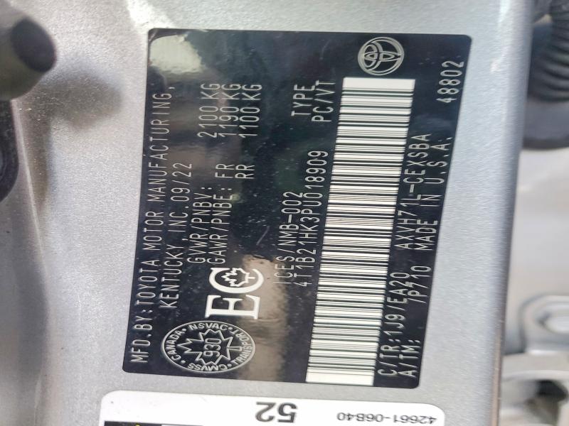 75575875 :رقم المزاد ، 4T1B21HK3PU018909 vin ، 2023 Toyota Camry مزاد بيع