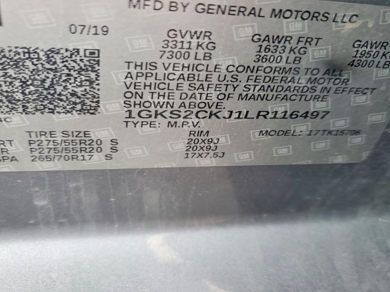 2020 Gmc Yukon მანქანა იყიდება აუქციონზე, vin: 1GKS2CKJ1LR116497, აუქციონის ნომერი: 46086926