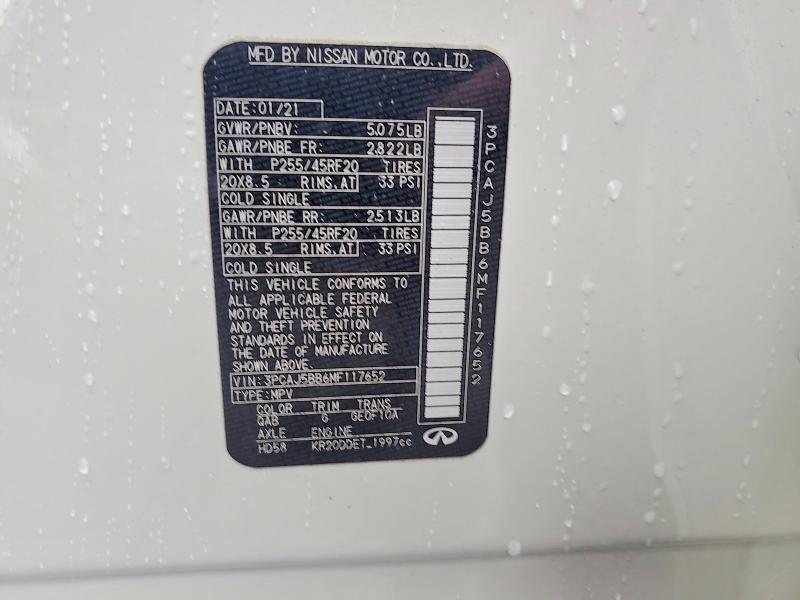 Продаж на аукціоні авто 2021 Infiniti Qx50, vin: 3PCAJ5BB6MF117652, номер лоту: 79540535