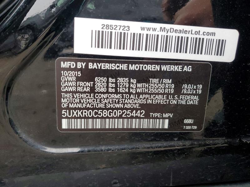 Aukcja sprzedaży 2016 Bmw X5, vin: 5UXKR0C58G0P25442, numer aukcji: 79042675