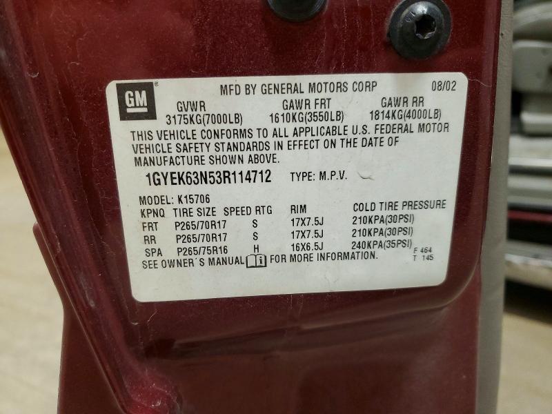 Aukcja sprzedaży 2003 Cadillac Escalade, vin: 1GYEK63N53R114712, numer aukcji: 79791085