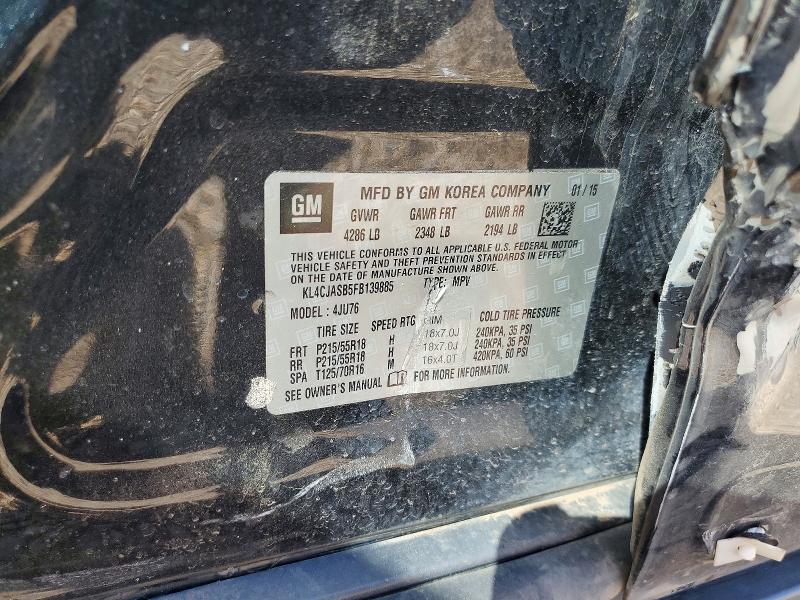 45557636 :رقم المزاد ، KL4CJASB5FB139885 vin ، 2015 Buick Encore مزاد بيع