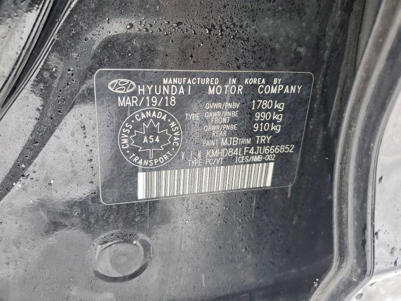 Aukcja sprzedaży 2018 Hyundai Elantra, vin: KMHD84LF4JU666852, numer aukcji: 79992025