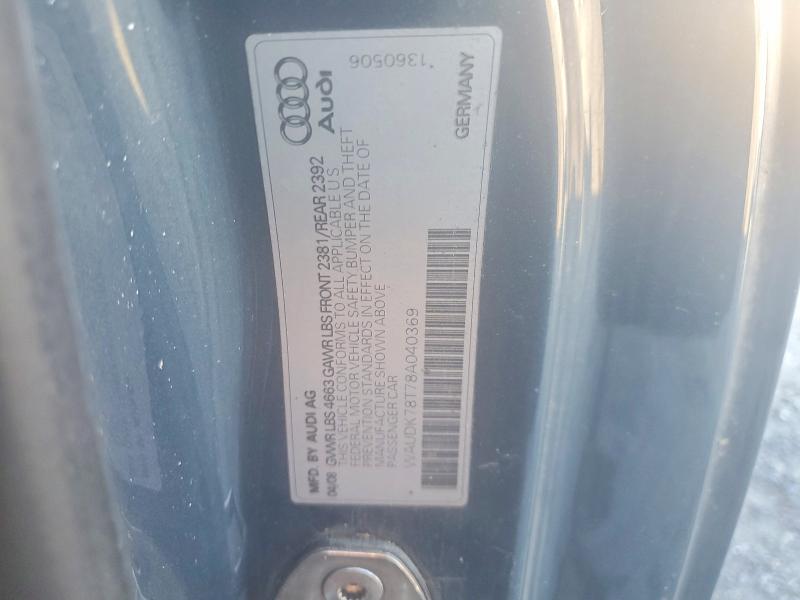 2008 Audi A5 მანქანა იყიდება აუქციონზე, vin: WAUDK78T78A040369, აუქციონის ნომერი: 46754116
