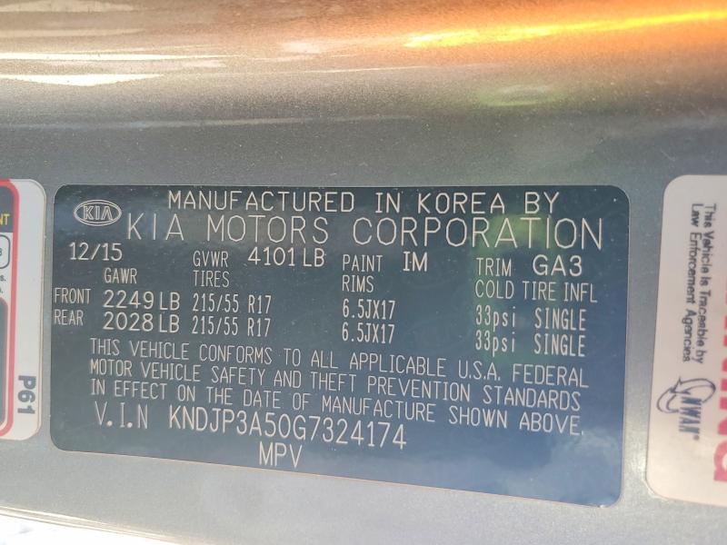 79453465 :رقم المزاد ، KNDJP3A50G7324174 vin ، 2016 Kia Soul مزاد بيع