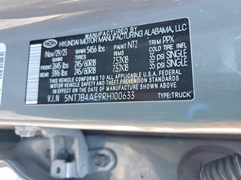 Aukcja sprzedaży 2024 Hyundai Santa Cruz, vin: 5NTJB4AE9RH100633, numer aukcji: 79623215