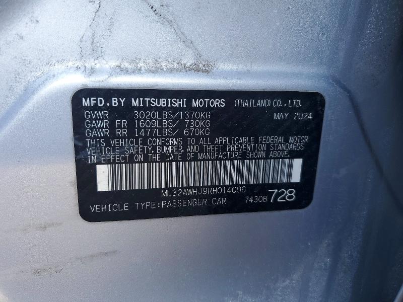 Продаж на аукціоні авто 2024 Mitsubishi Mirage, vin: ML32AWHJ9RH014096, номер лоту: 79199465