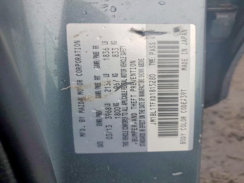 45920026 :رقم المزاد ، JM1BL1TFXD1815280 vin ، 2013 Mazda 3 مزاد بيع