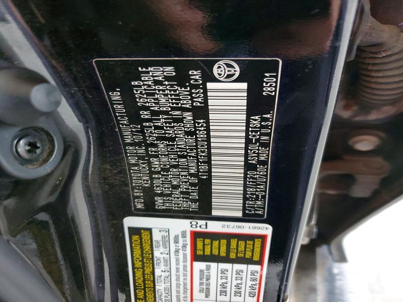 Продажа на аукционе авто 2012 Toyota Camry, vin: 4T1BF1FK3CU186454, номер лота: 79637795
