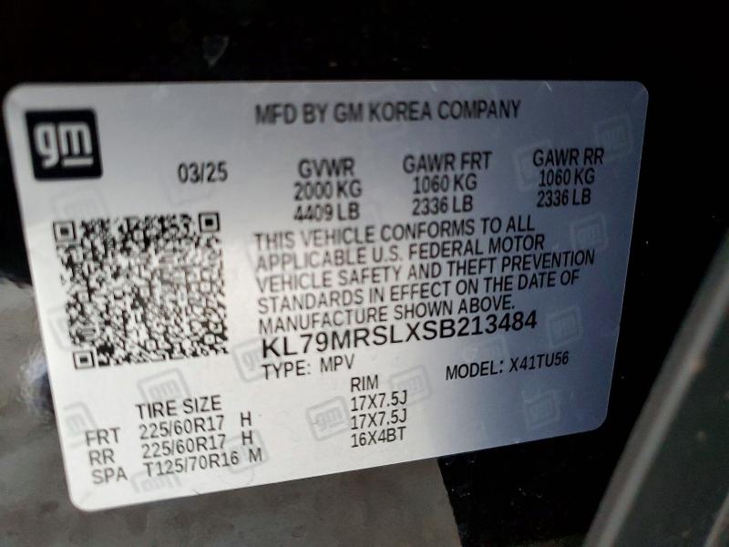 Aukcja sprzedaży 2025 Chevrolet Trailblazer, vin: KL79MRSLXSB213484, numer aukcji: 46751126