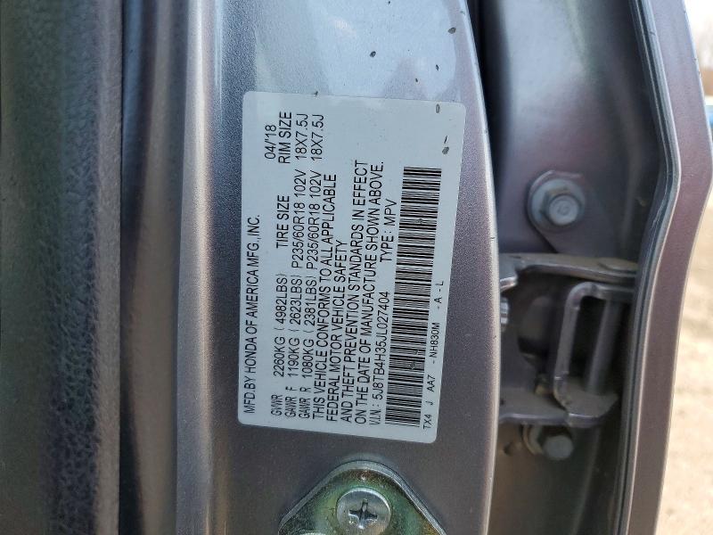 46628866 :رقم المزاد ، 5J8TB4H35JL027404 vin ، 2018 Acura Rdx مزاد بيع