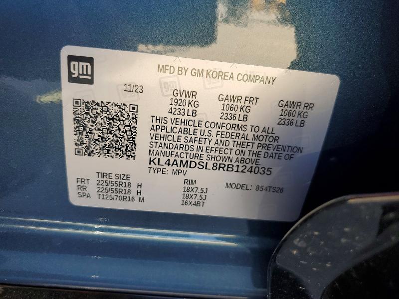 79611185 :رقم المزاد ، KL4AMDSL8RB124035 vin ، 2024 Buick Encore Gx مزاد بيع
