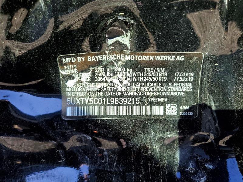 Aukcja sprzedaży 2020 Bmw X3, vin: 5UXTY5C01L9B39215, numer aukcji: 45806076